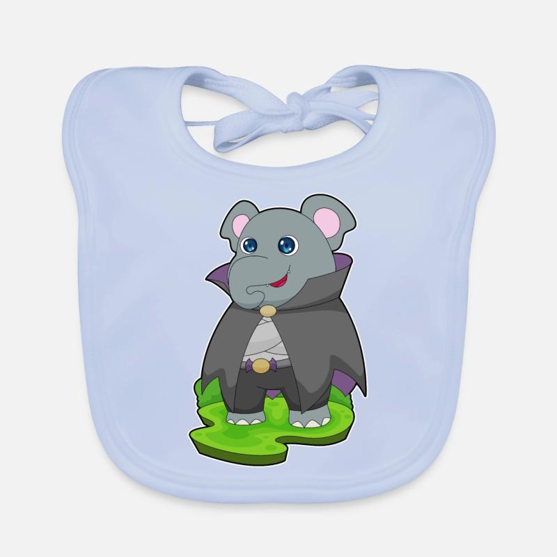 Elephant Halloween Vampire Organic Baby Bibs
