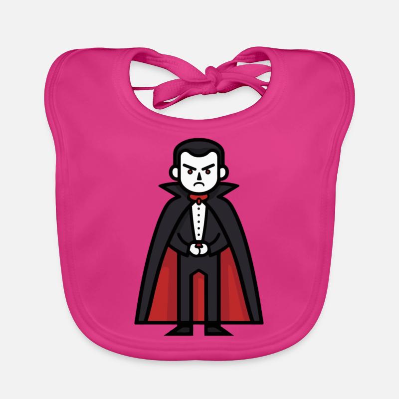 Vampire Halloween Comic Organic Baby Bibs