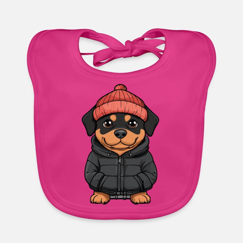 Rottweiler Dog Winter Organic Baby Bibs