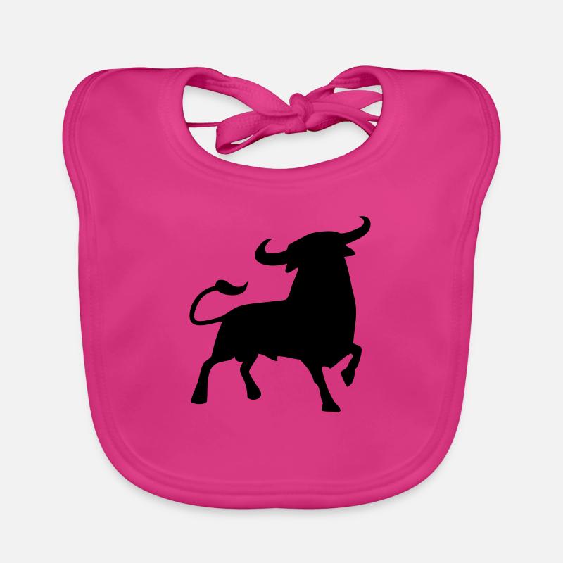 kampfstier andalusien spanischer baskischer stier - Baby Bio-Lätzchen - Fuchsia
