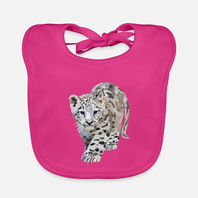 Sia, der Schneeleopard - Baby Bio-Lätzchen - Fuchsia