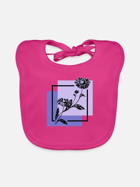 Blume - Baby Bio-Lätzchen - Fuchsia - Vorne