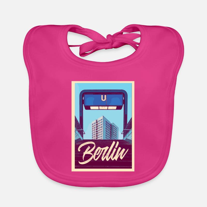 Berlin U-Bahn - Baby Bio-Lätzchen - Fuchsia
