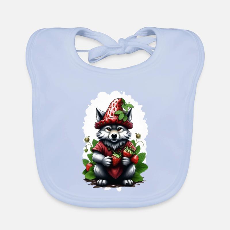 Wolf Erdbeere 2 Baby Bio-Lätzchen