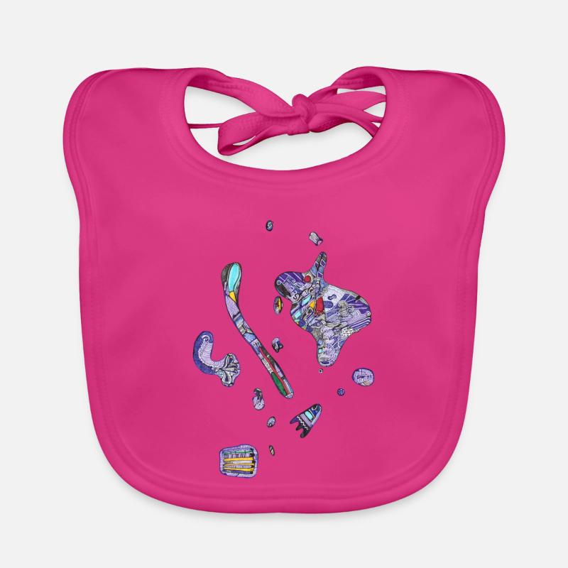 Des spots colorés - Bavoir bio Bébé - fuchsia