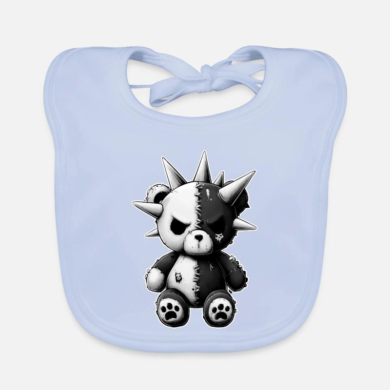 Split Skull Plüschbär Punk Baby Bio-Lätzchen