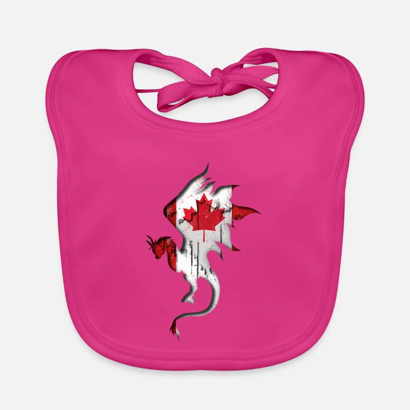 Drapeau du Canada - Canada - Silhouette de dragon Bavoir bio Bébé