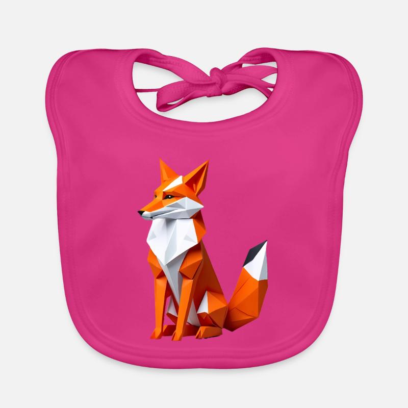 Geometrischer Polygonfuchs Baby Bio-Lätzchen