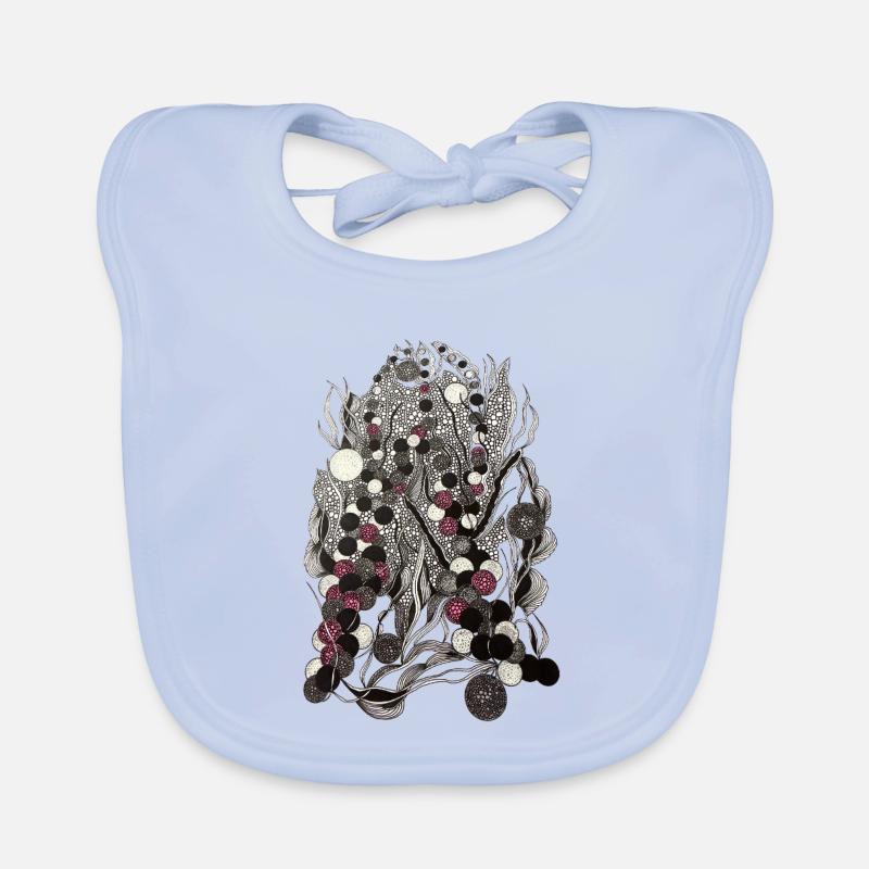 Monochrome Botanical Dotted Fabrics Organic Baby Bibs
