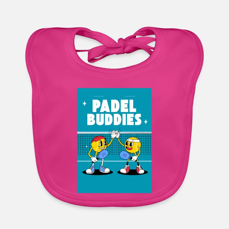 Padel Buddies High Five Duo - Baby Bio-Lätzchen - Fuchsia