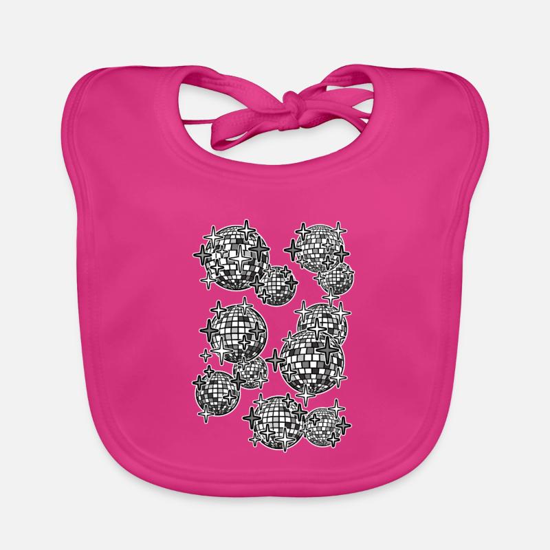 Spiegelkugeln - Baby Bio-Lätzchen - Fuchsia