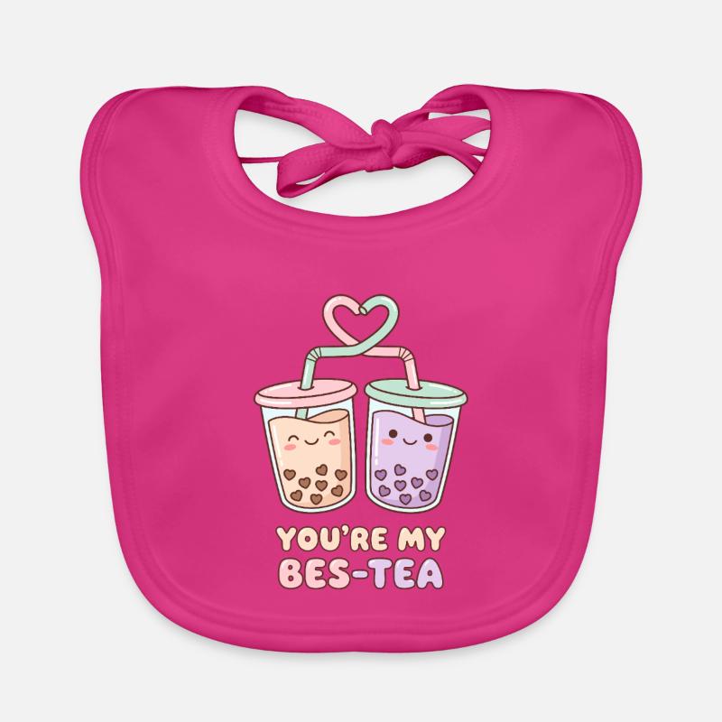 Du bist mein Bes-Tea süßer Boba Bubble Tea Bester Freund Baby Bio-Lätzchen