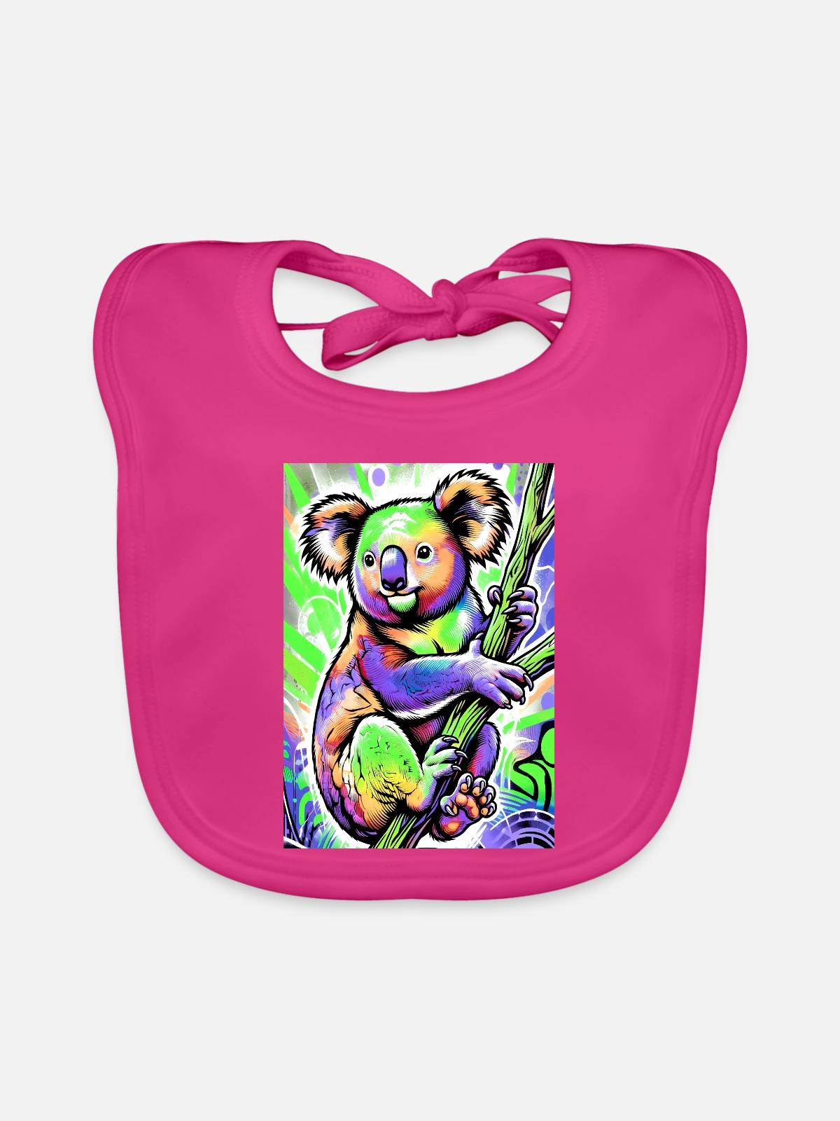 Koala - Baby Bio-Lätzchen - Fuchsia - Vorne