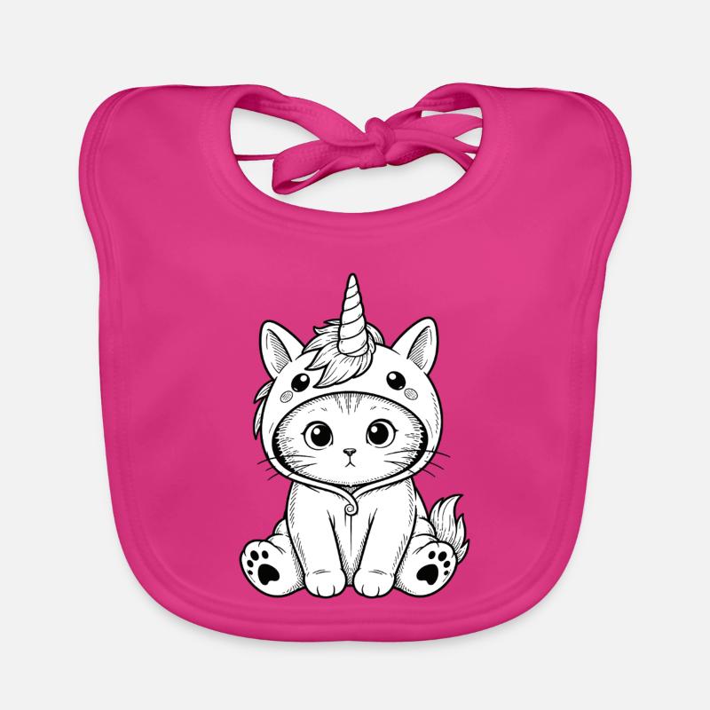 Sweat à capuche licorne chaton Bavoir bio Bébé