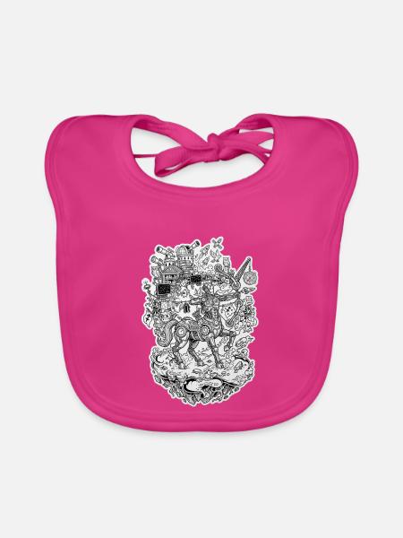 Schütze Doodle - Baby Bio-Lätzchen - Fuchsia