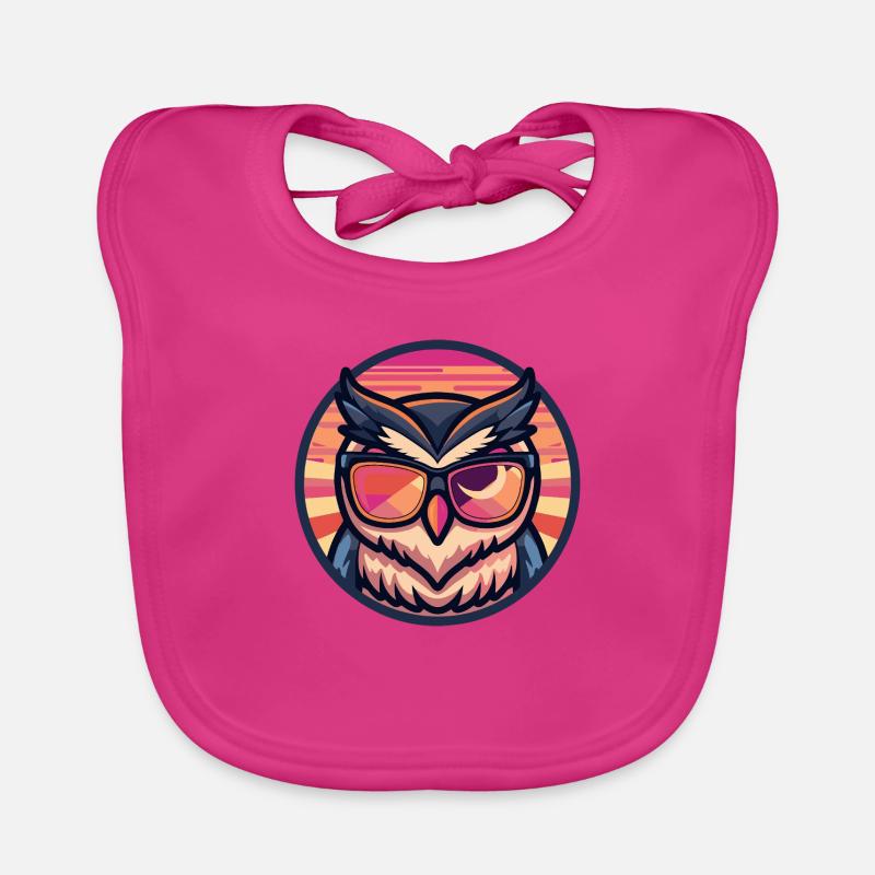 Eule Comic Cool Sommer Baby Bio-Lätzchen