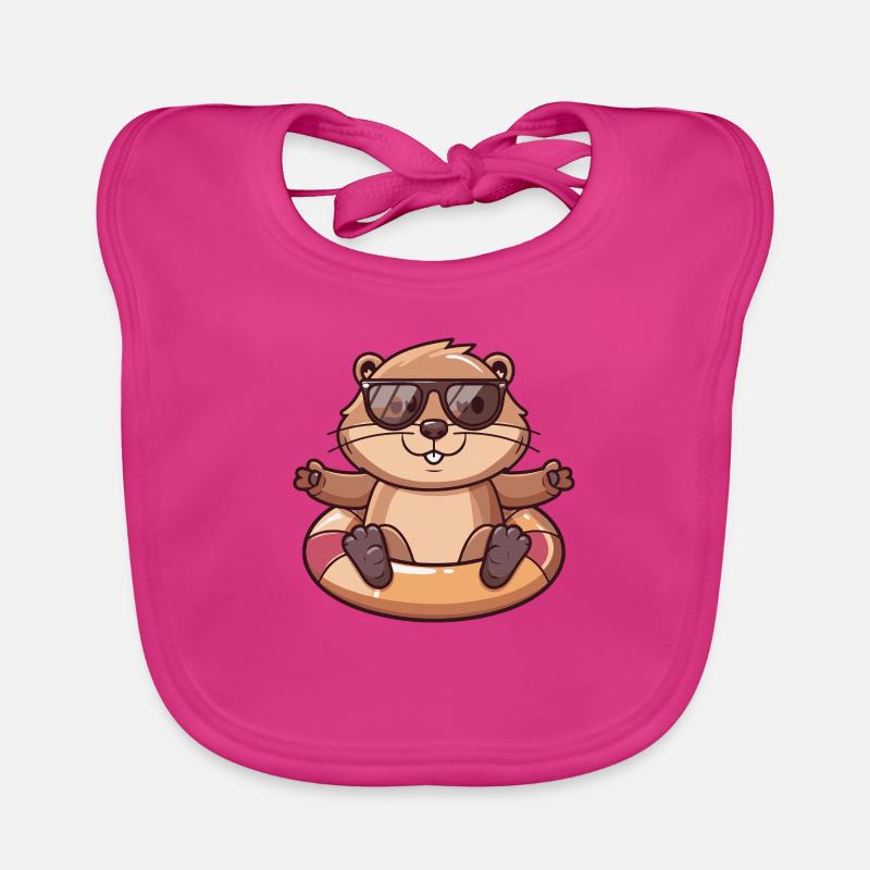 Biber Comic Cool - Baby Bio-Lätzchen - Fuchsia