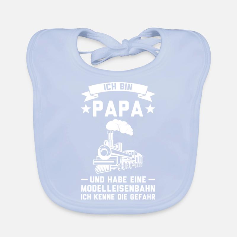 Dampflokomotive Papa Modellbauer Geschenk Baby Bio-Lätzchen
