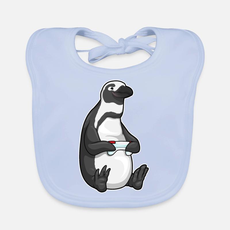 Pinguin Gamer Controller Baby Bio-Lätzchen