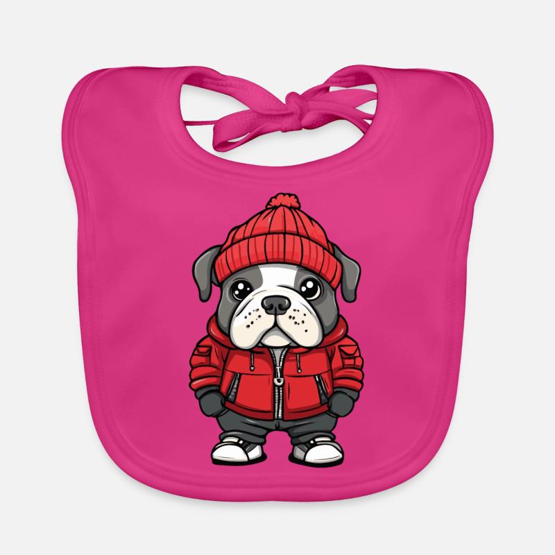 Bouledogue Chien Hiver Bavoir bio Bébé