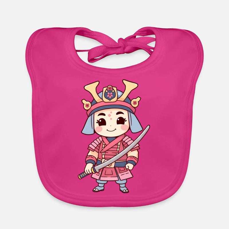 Junger Samurai-Krieger, bereit für den Kampf Baby Bio-Lätzchen