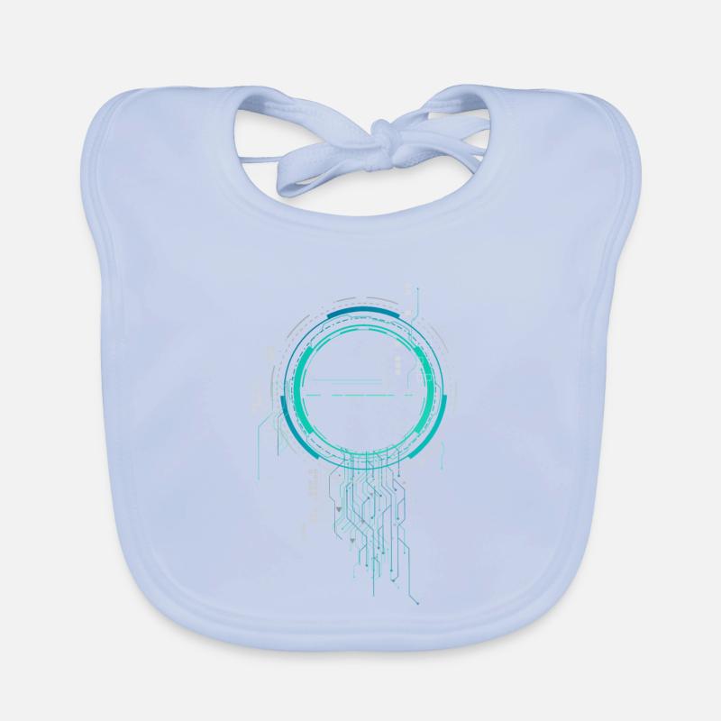 cpu pc nerd spaceship sci-fi core board lol cod Organic Baby Bibs