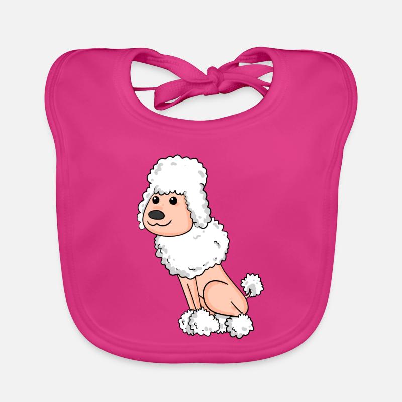 Caniche blanc Bavoir bio Bébé