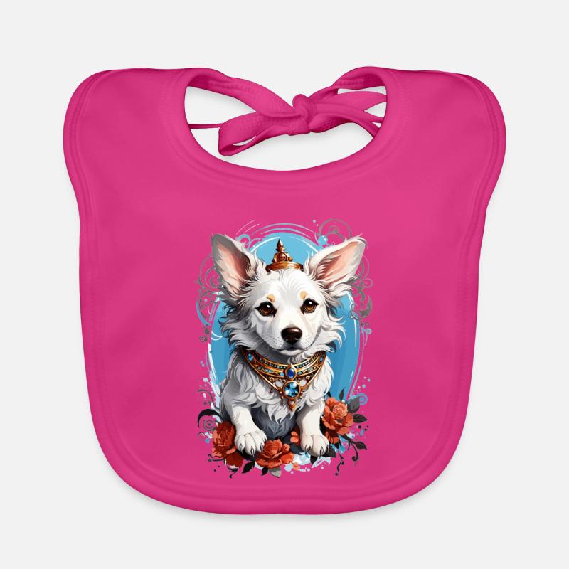 Cute dog Organic Baby Bibs
