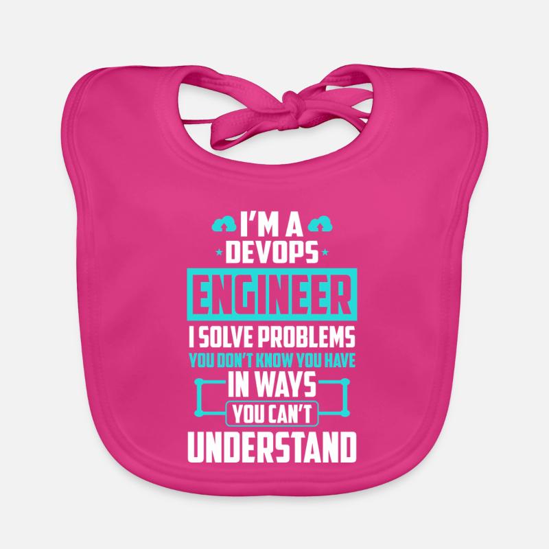 DevOps Engineer Ich löse Probleme, die Sie nicht lösen können - Baby Bio-Lätzchen - Fuchsia