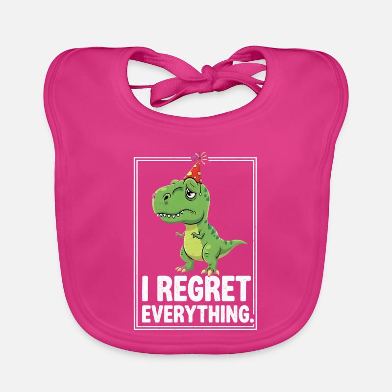Dino Party Hat I Regret Everything Organic Baby Bibs