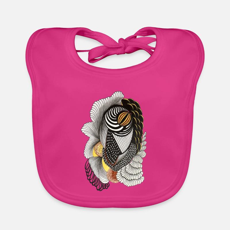 Geometric line drawing with scale pattern Organic Baby Bibs