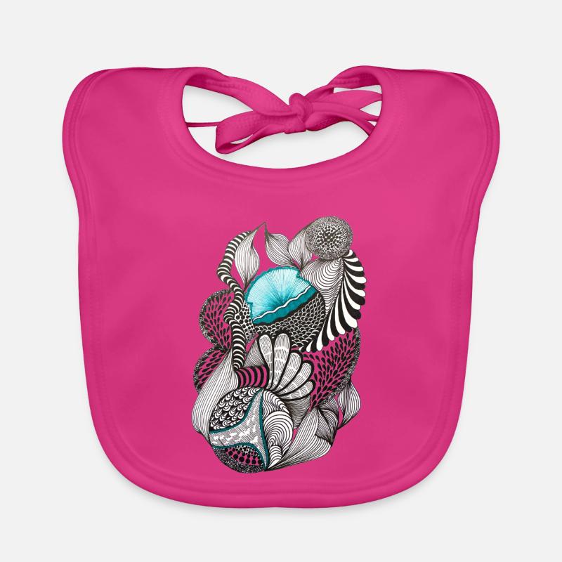 Oceanic Ink Patterns Organic Baby Bibs