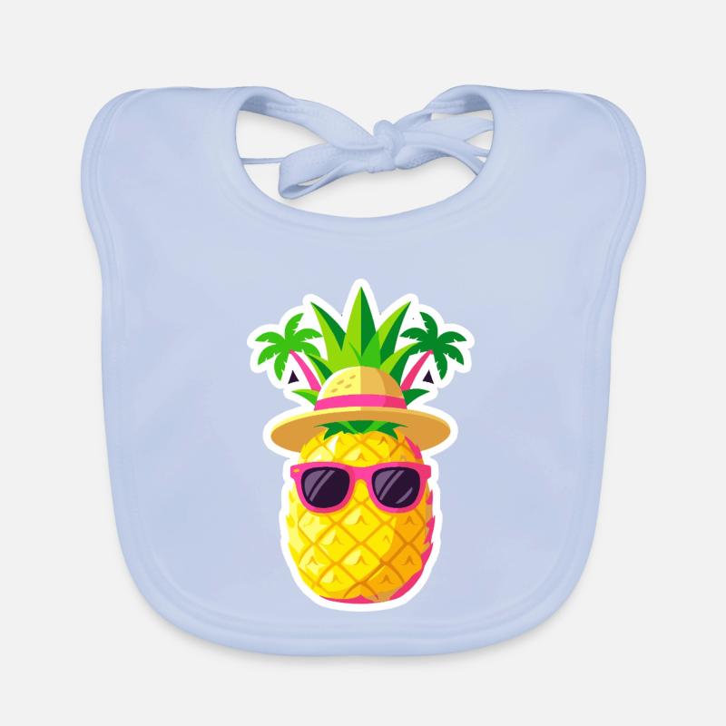 Sunny Pineapple Island Vibe Baby Bio-Lätzchen