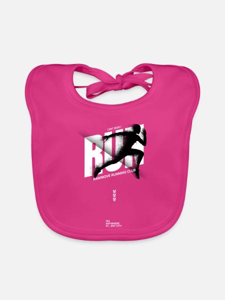 Rennclub Silhouette Schriftzug - Baby Bio-Lätzchen - Fuchsia