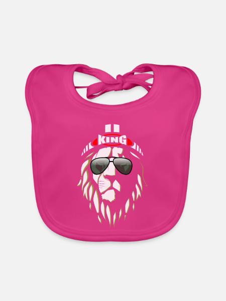 KÖNIGSLÖWE - Baby Bio-Lätzchen - Fuchsia