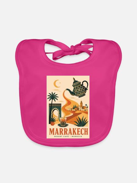 Entdecken Sie Marrakesch in Marokko - Baby Bio-Lätzchen - Fuchsia