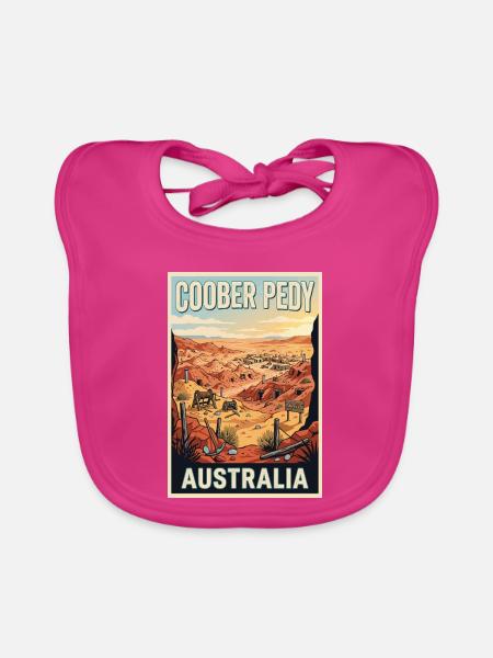 Erleben Sie Outback of Coober Pedy in Australien - Baby Bio-Lätzchen - Fuchsia - Vorne