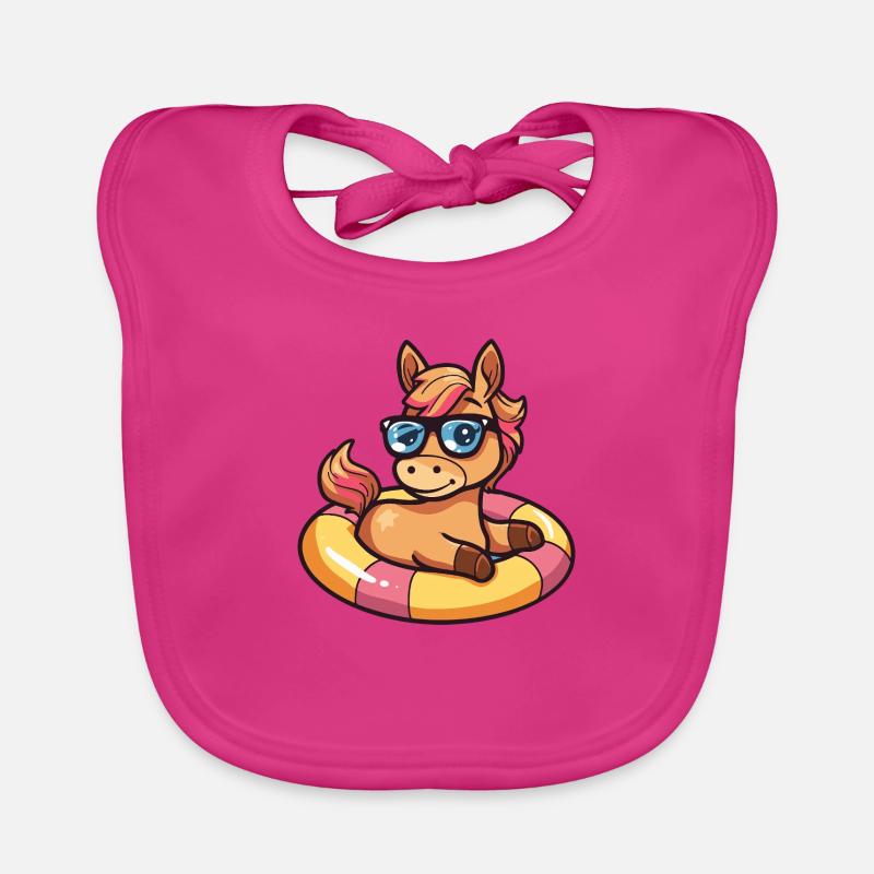 Horse Comic Cool Organic Baby Bibs