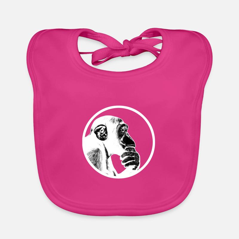 Think after monkey chimpanzee Organic Baby Bibs
