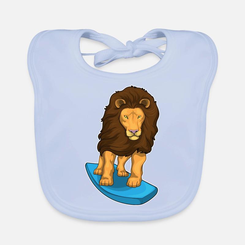 Lion Surfer Planche de surf Bavoir bio Bébé