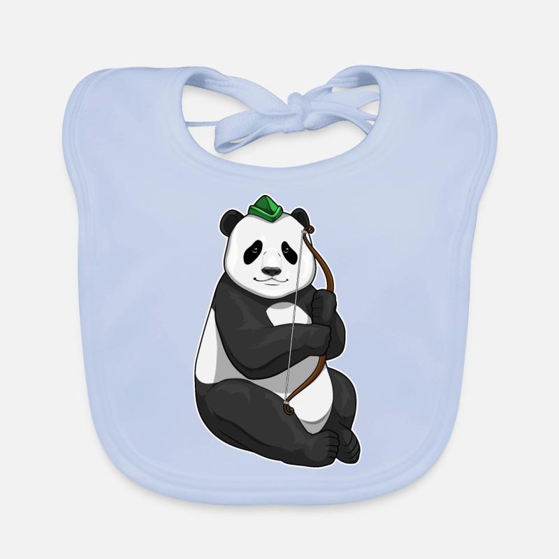 Panda Bogenschütze Bogen Baby Bio-Lätzchen