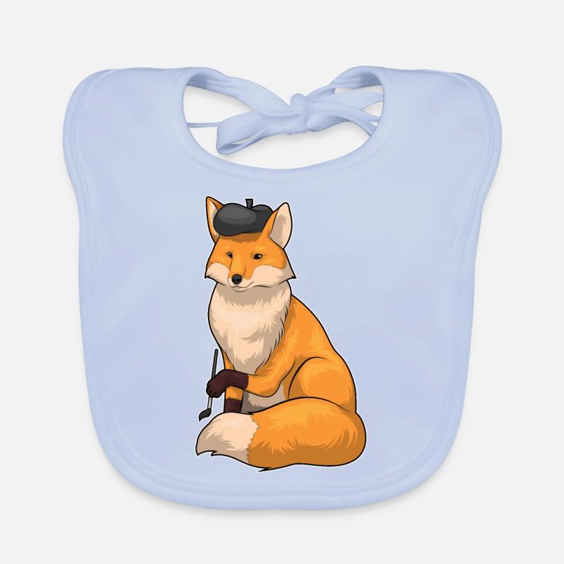 Fox Painter Brush Paint Organic Baby Bibs