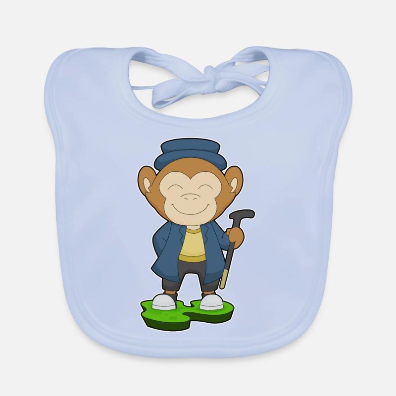 Bâton de marche Monkey Pensioner Bavoir bio Bébé