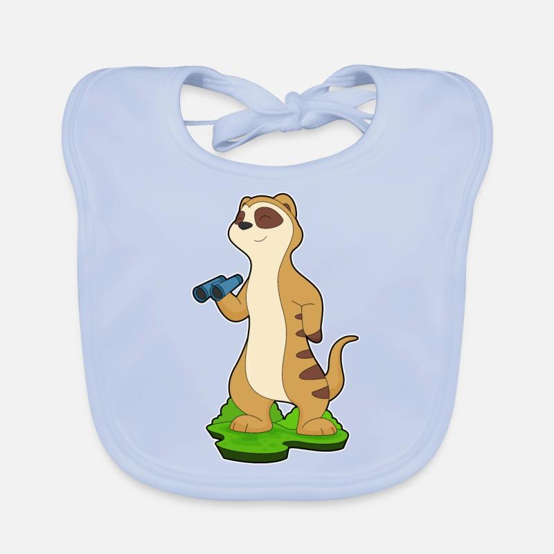 Erdmännchen Fernglas Baby Bio-Lätzchen
