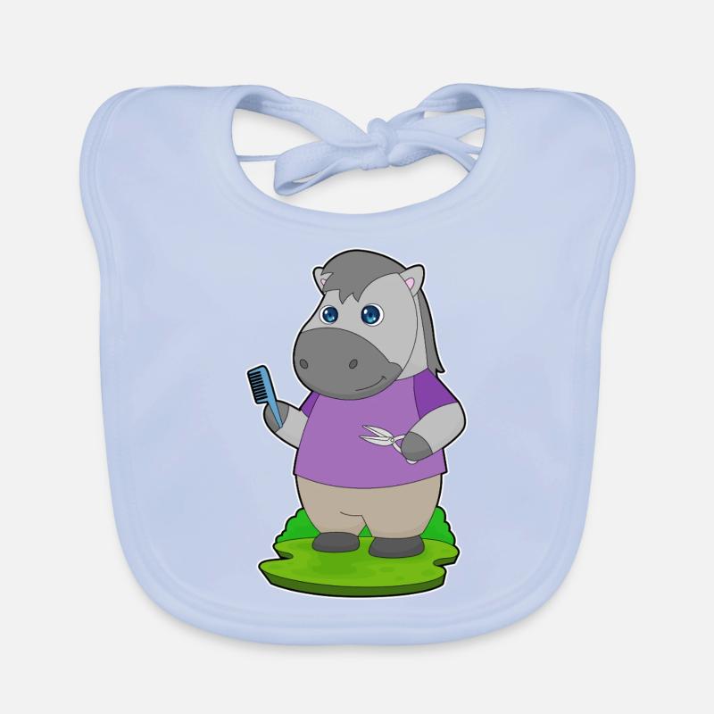 Cheval coiffeur Ciseaux Peigne Bavoir bio Bébé
