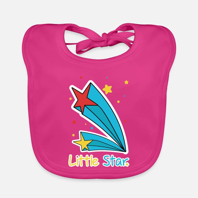 Little Star Shooting Comet Illustration Organic Baby Bibs