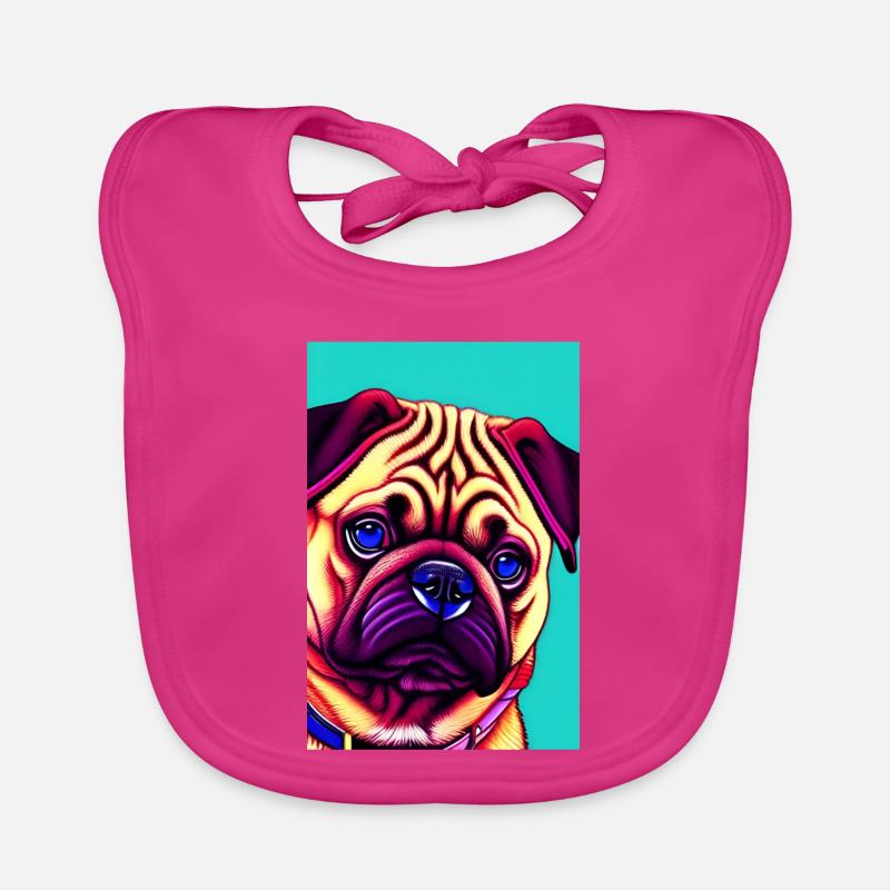 Mops Hund Baby Bio-Lätzchen