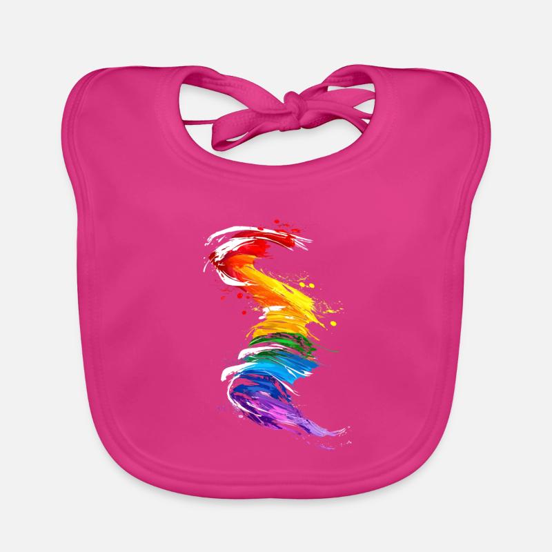 Abstraktes Regenbogen Pride Tornado Design - Lebendig Baby Bio-Lätzchen