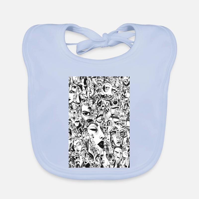 Mask Mosaic: Face Carousel Organic Baby Bibs
