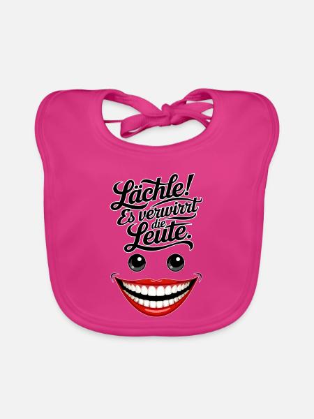 Immer lächeln - Baby Bio-Lätzchen - Fuchsia - Vorne